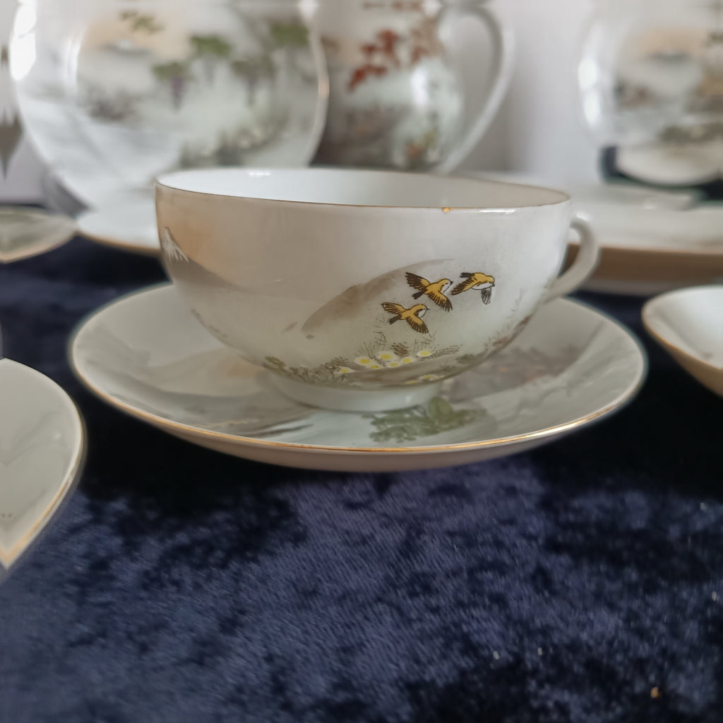 Vintage Japanese eggshell porcelain tea set