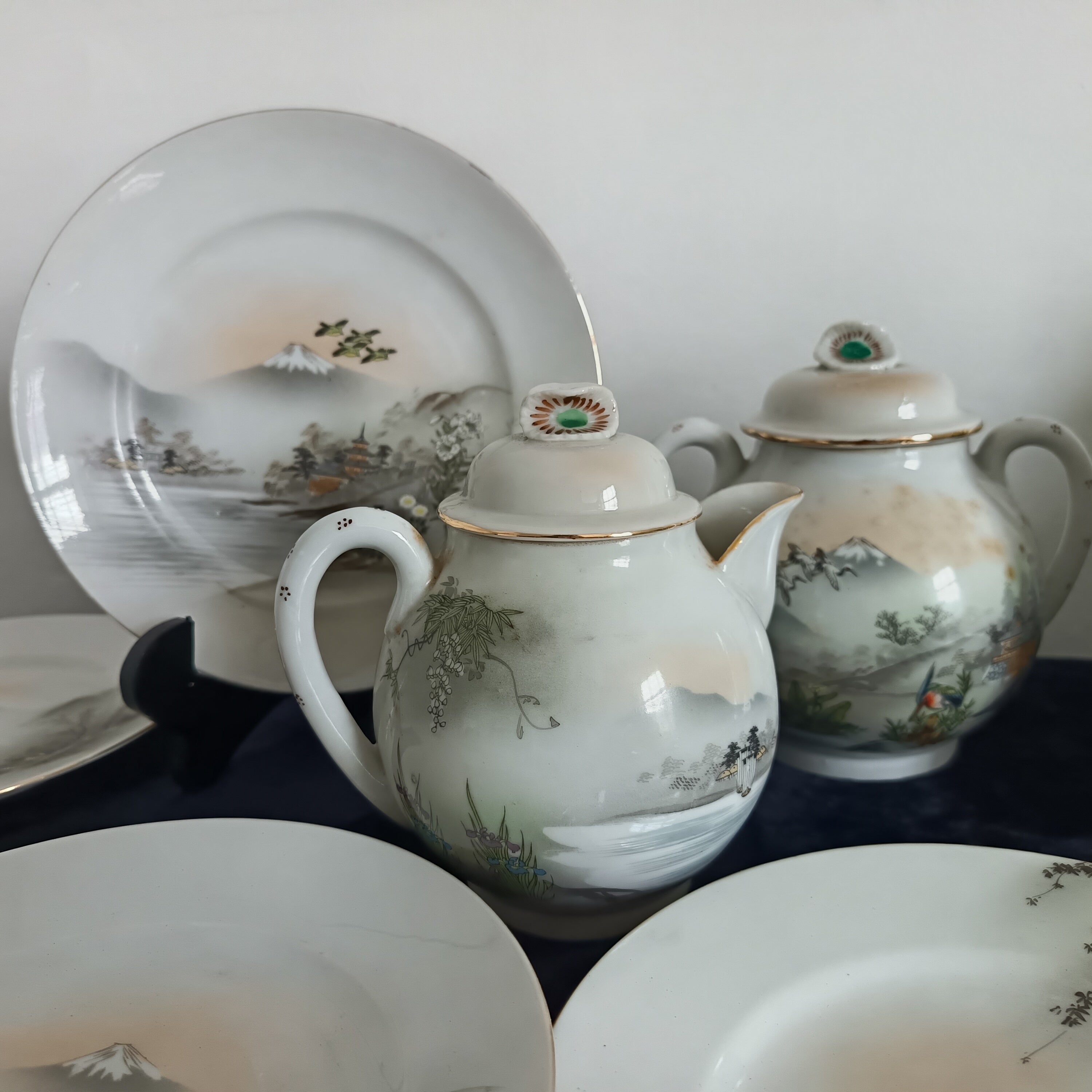 Vintage Japanese eggshell porcelain tea set