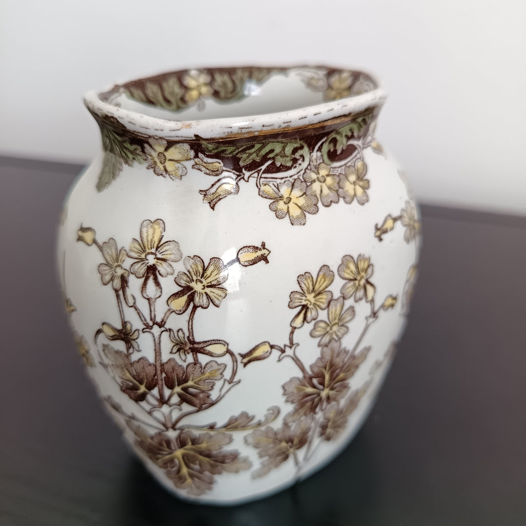 Antique Doulton Burslem transferware vase, circa 1891