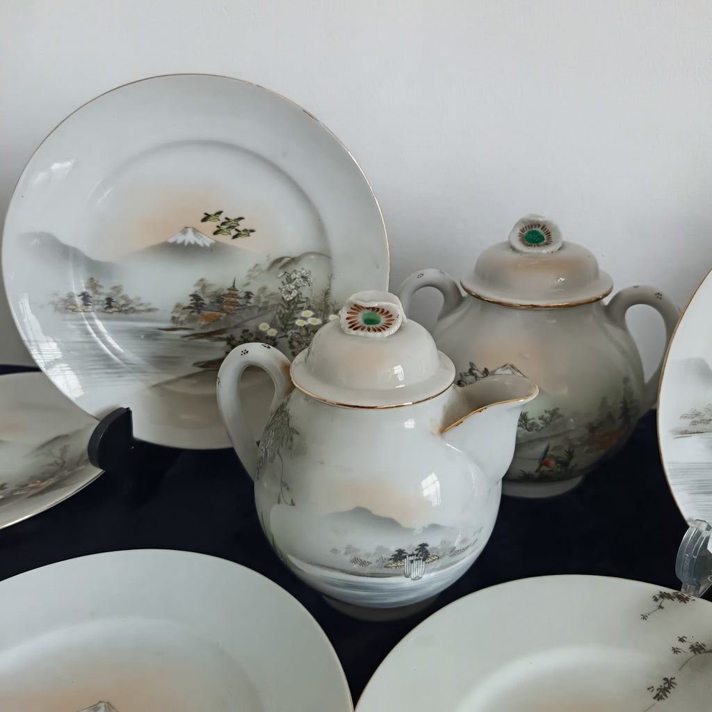 Vintage Japanese eggshell porcelain tea set