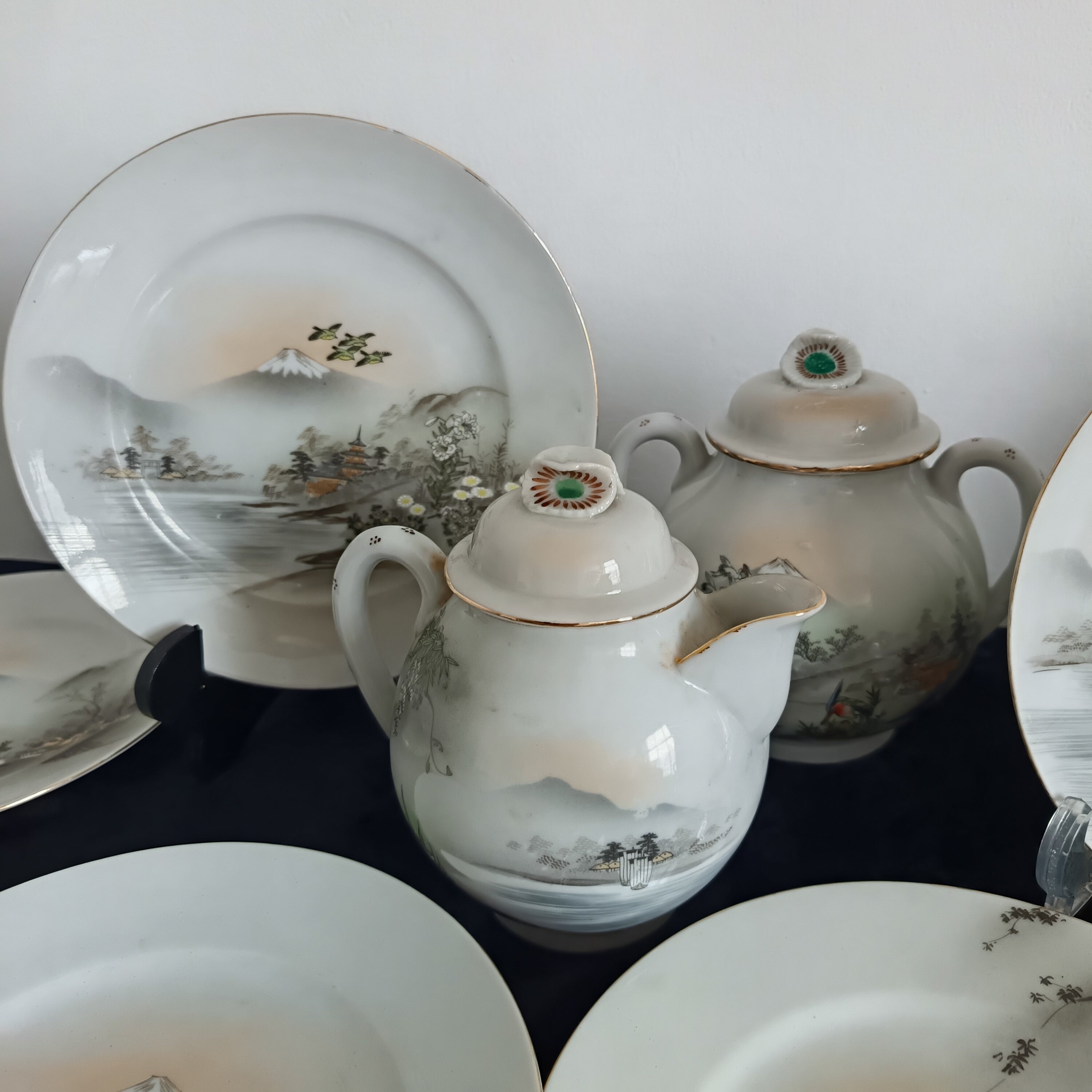Vintage Japanese eggshell porcelain tea set