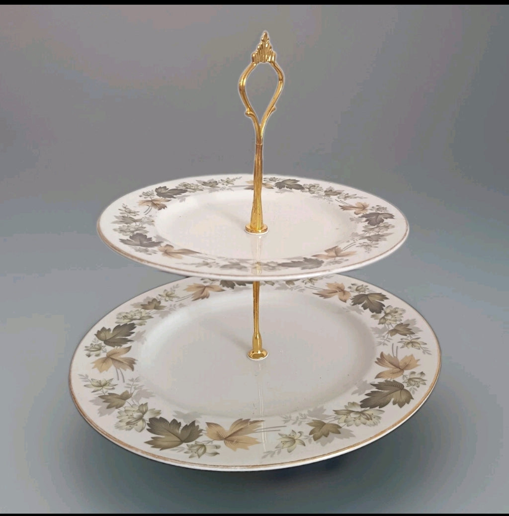 Vintage Royal Doulton "Larchmont" 2-tier cake stand