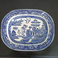 Antique Staffordshire 'Willow' Pattern 14" Blue & White Transferware serving platter