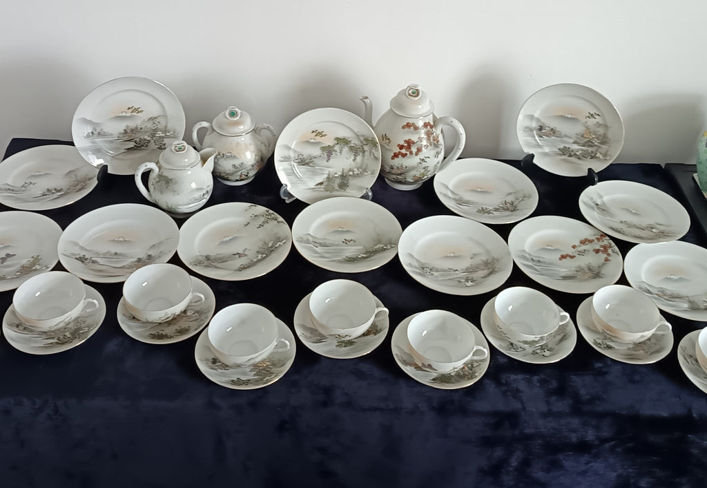 Vintage Japanese eggshell porcelain tea set