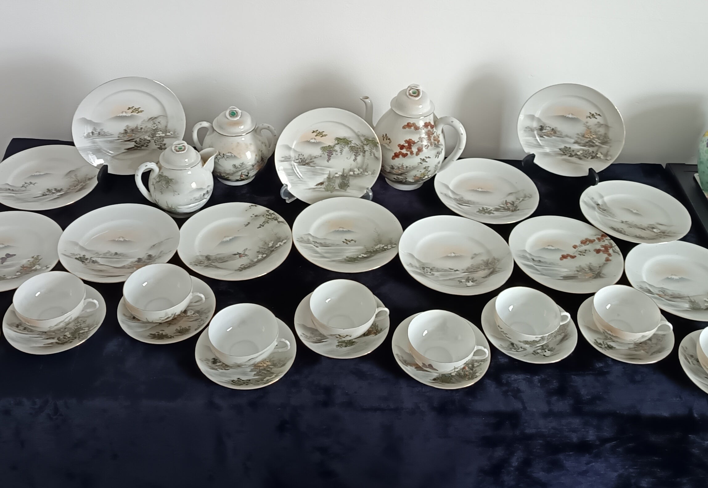 Vintage Japanese eggshell porcelain tea set