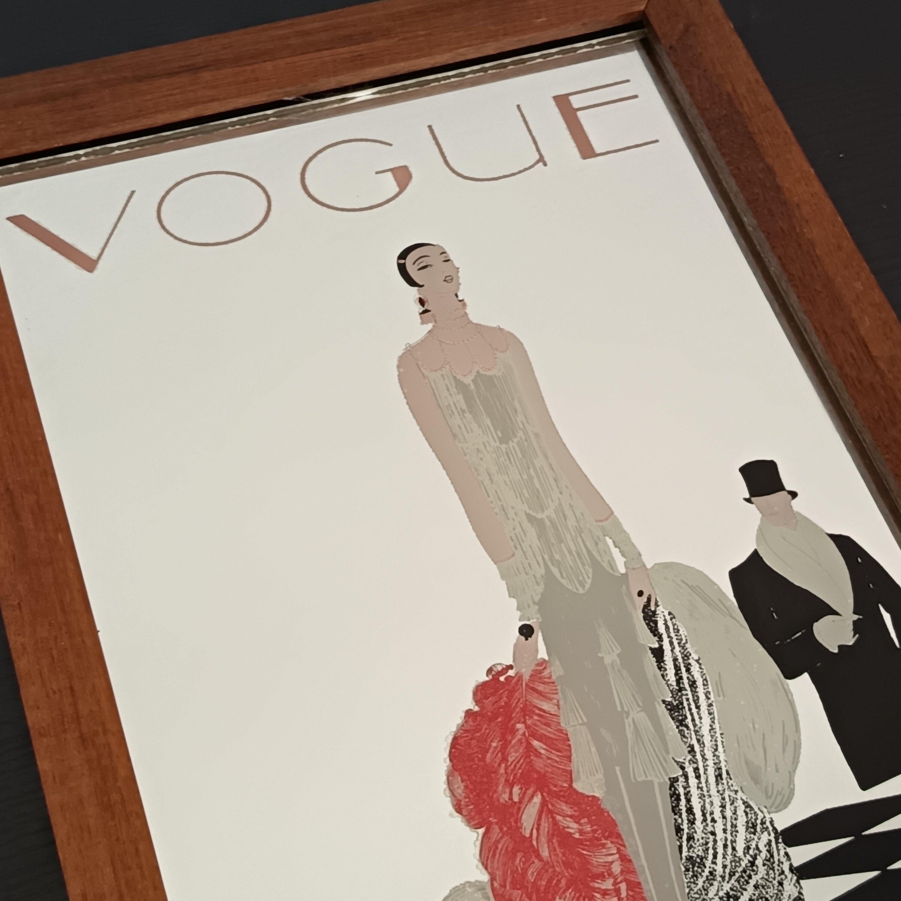 Vogue Art Deco wall mirror promotional advertising collectible 1950's - 1970's