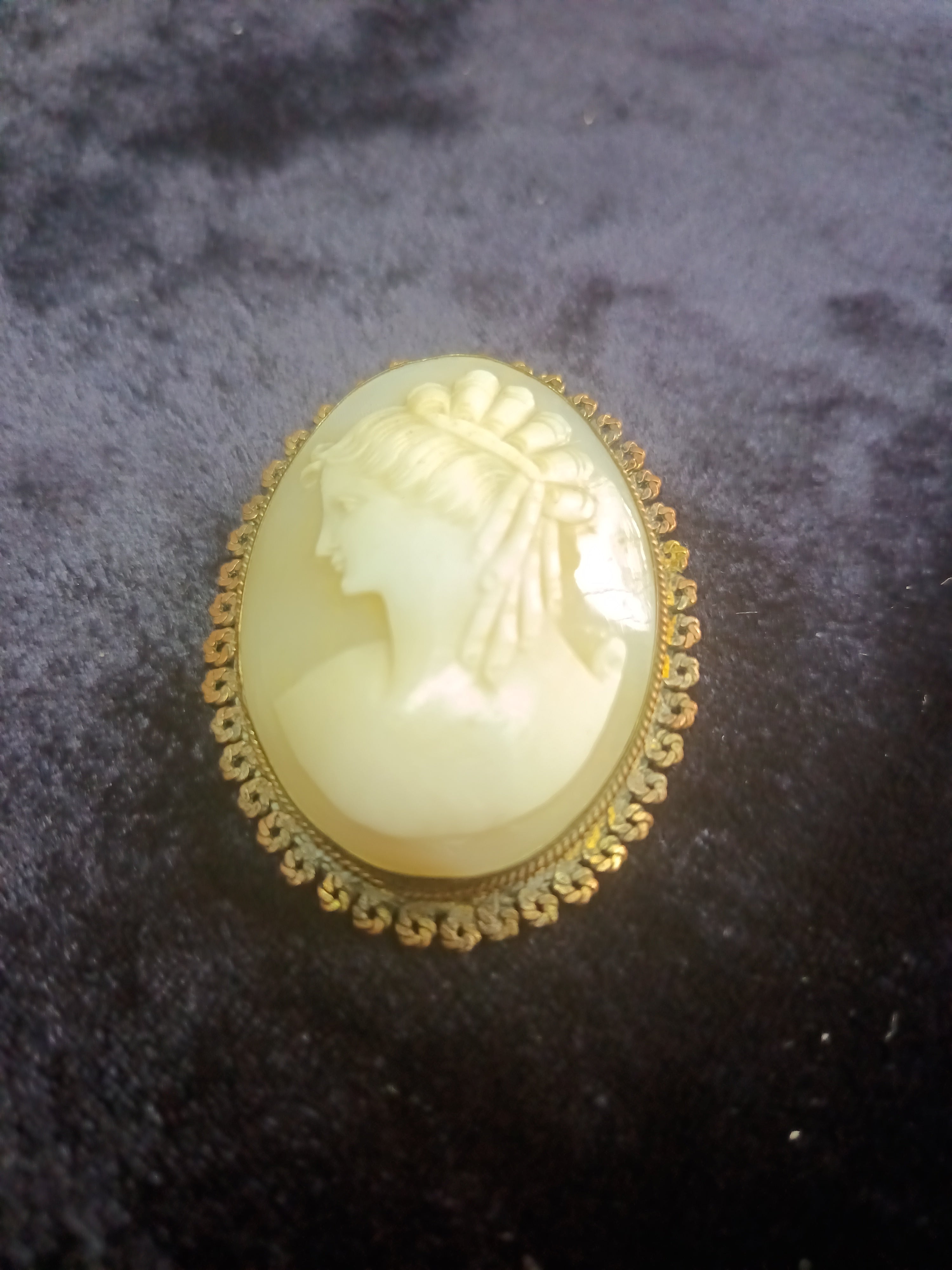 Vintage cameo brooch glass paste cameo circa 1930