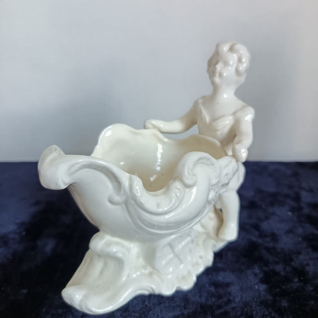 Royal Worcester "Blanc de Chine" white glazed porcelain salt dish