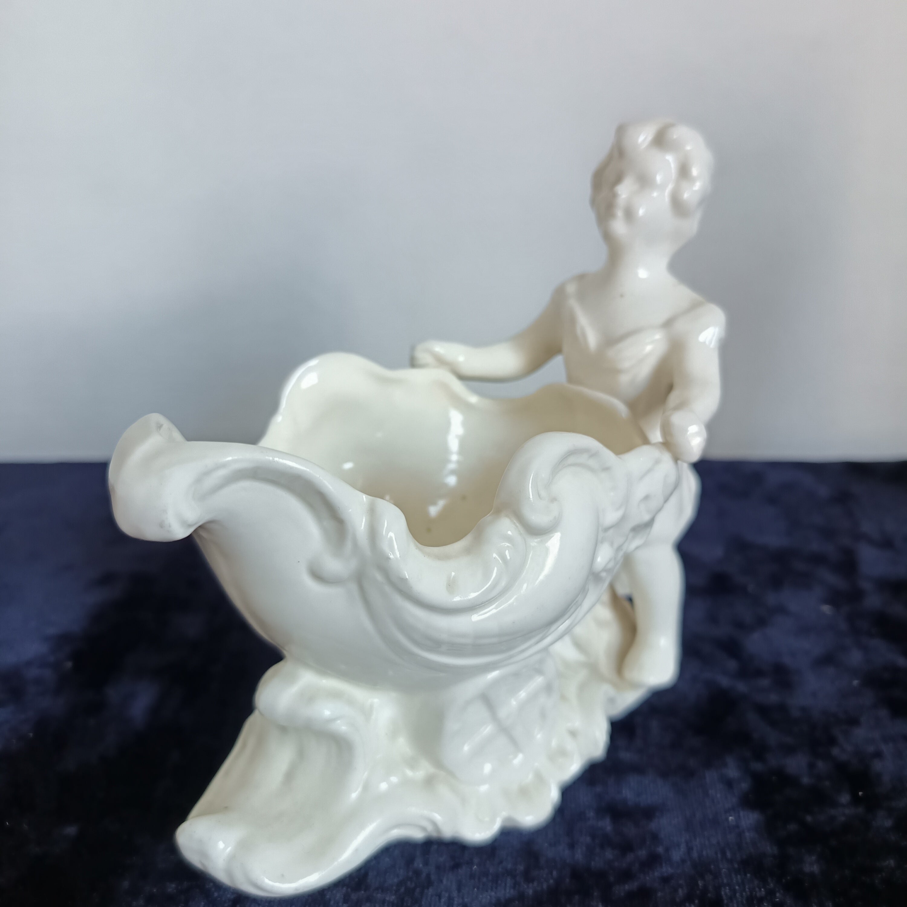 Royal Worcester "Blanc de Chine" white glazed porcelain salt dish