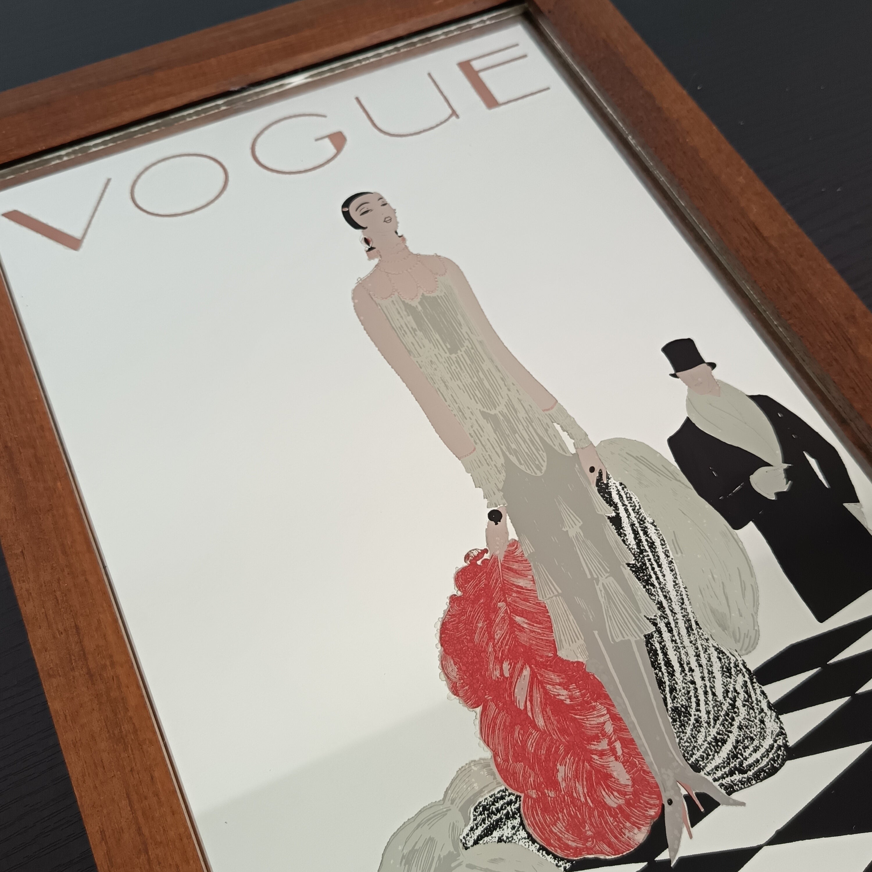 Vogue Art Deco wall mirror promotional advertising collectible 1950's - 1970's
