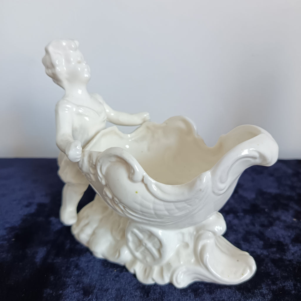 Royal Worcester "Blanc de Chine" white glazed porcelain salt dish