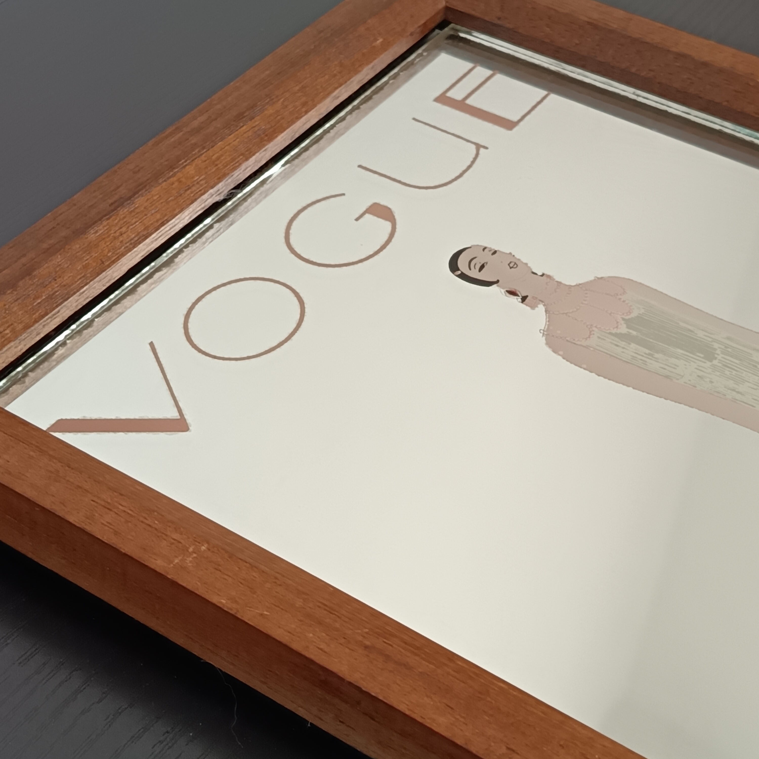 Vogue Art Deco wall mirror promotional advertising collectible 1950's - 1970's