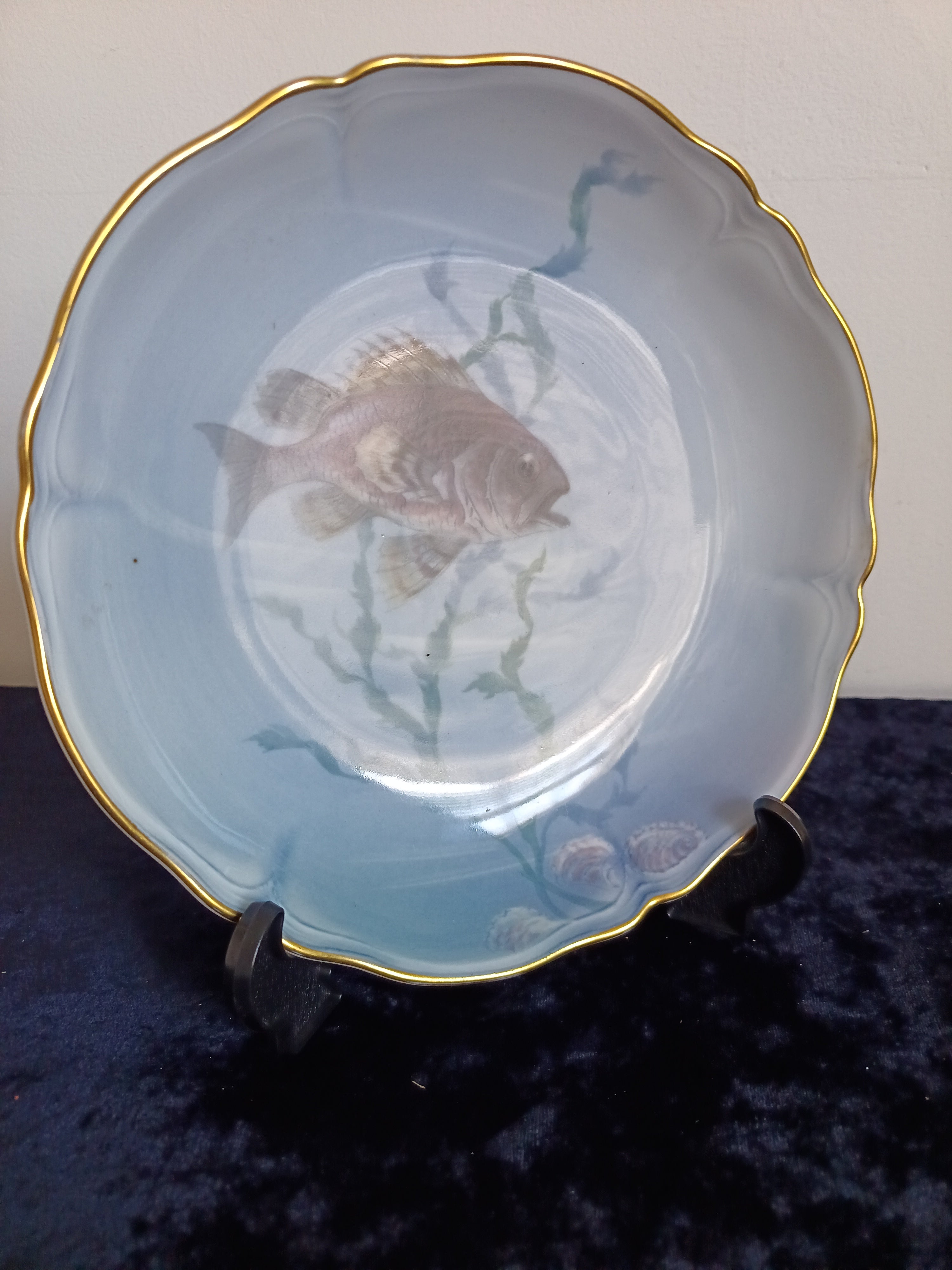 Antique Kaestner Saxonia fish domed plate ( bowl)