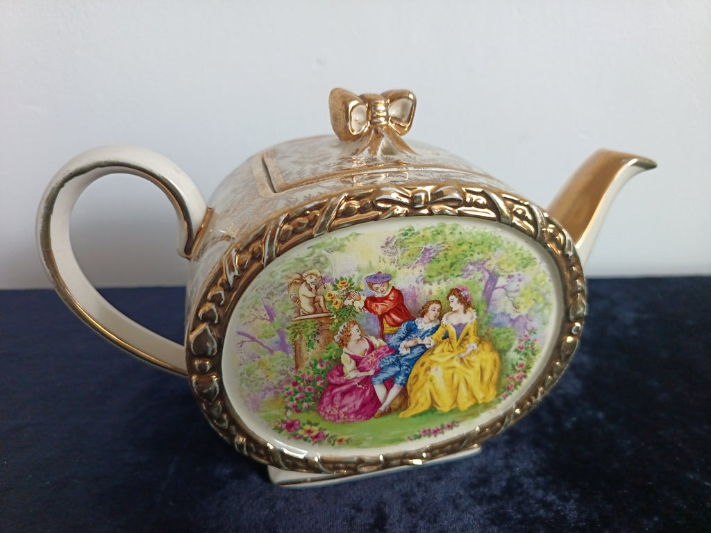 Vintage ceramic barrel teapot England Sadler