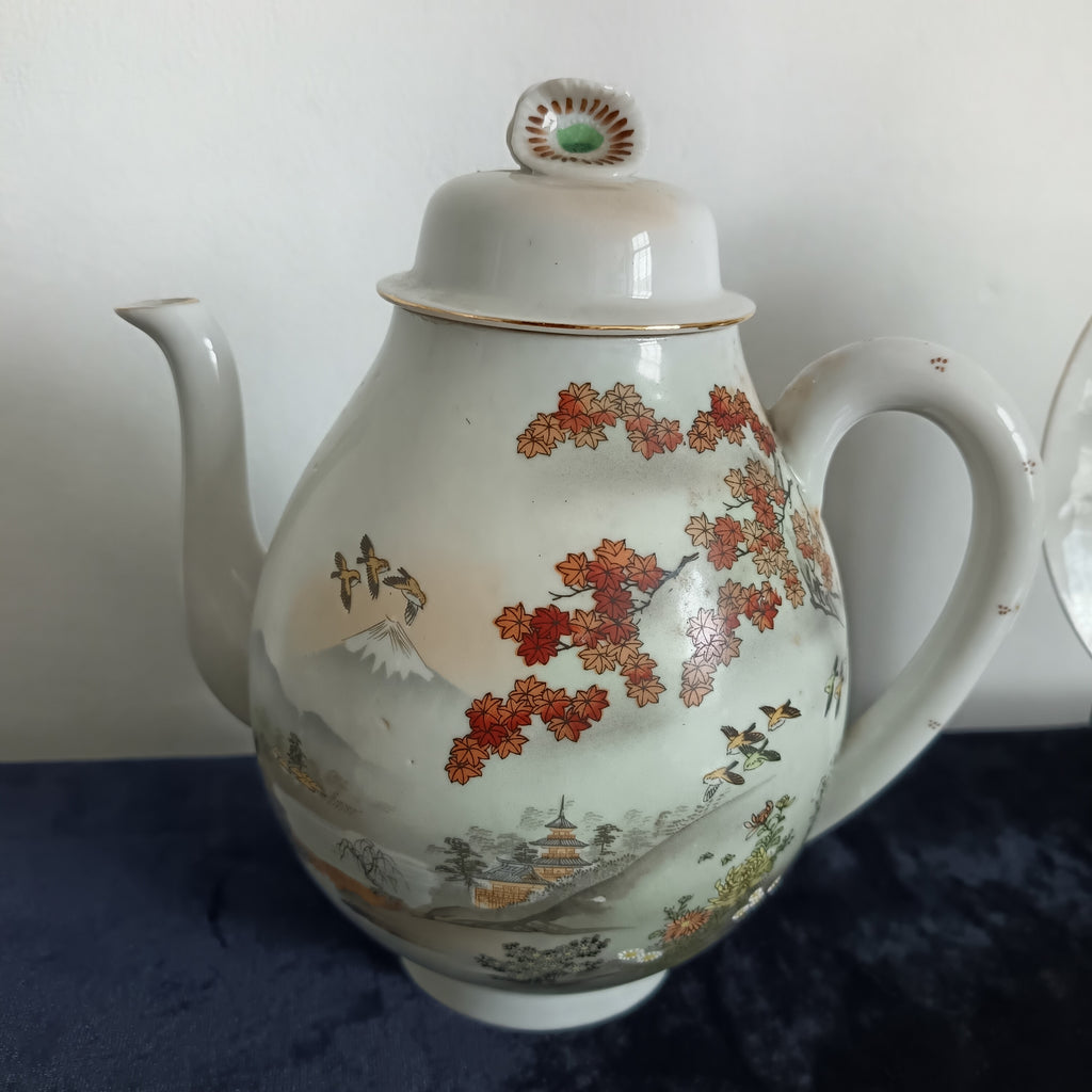 Vintage Japanese eggshell porcelain tea set