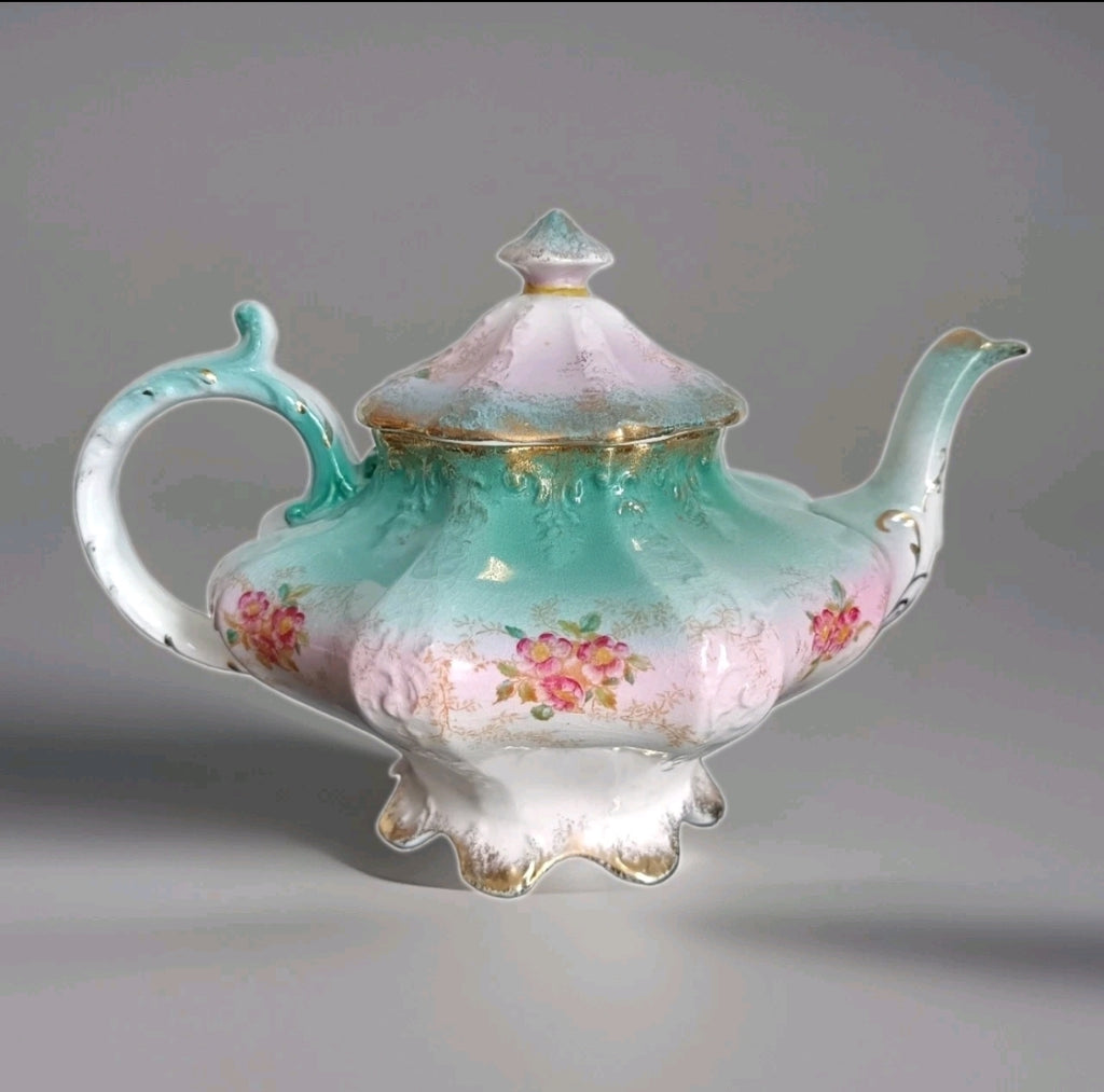 RS Prussia Tea porcelain pot circa 1880–1910. A.f