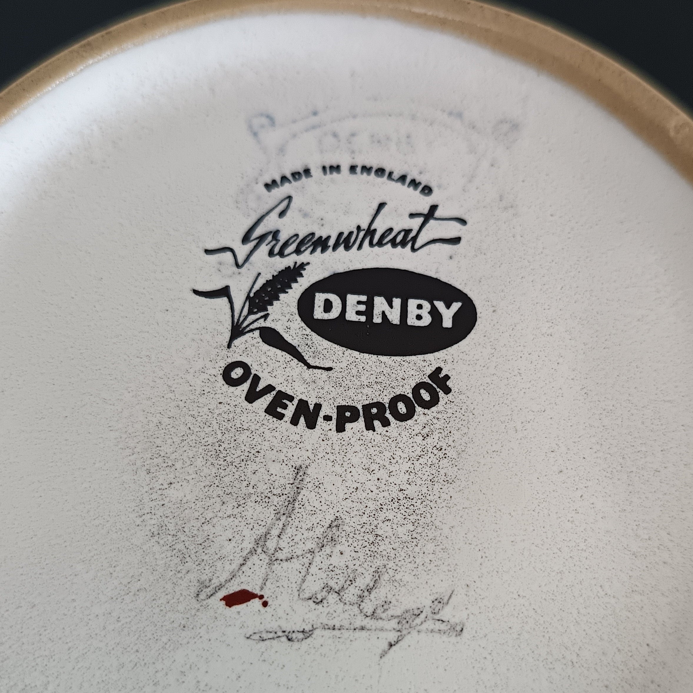 Denby 'The Greenwheat' Pattern hand painted by Alan Colledge