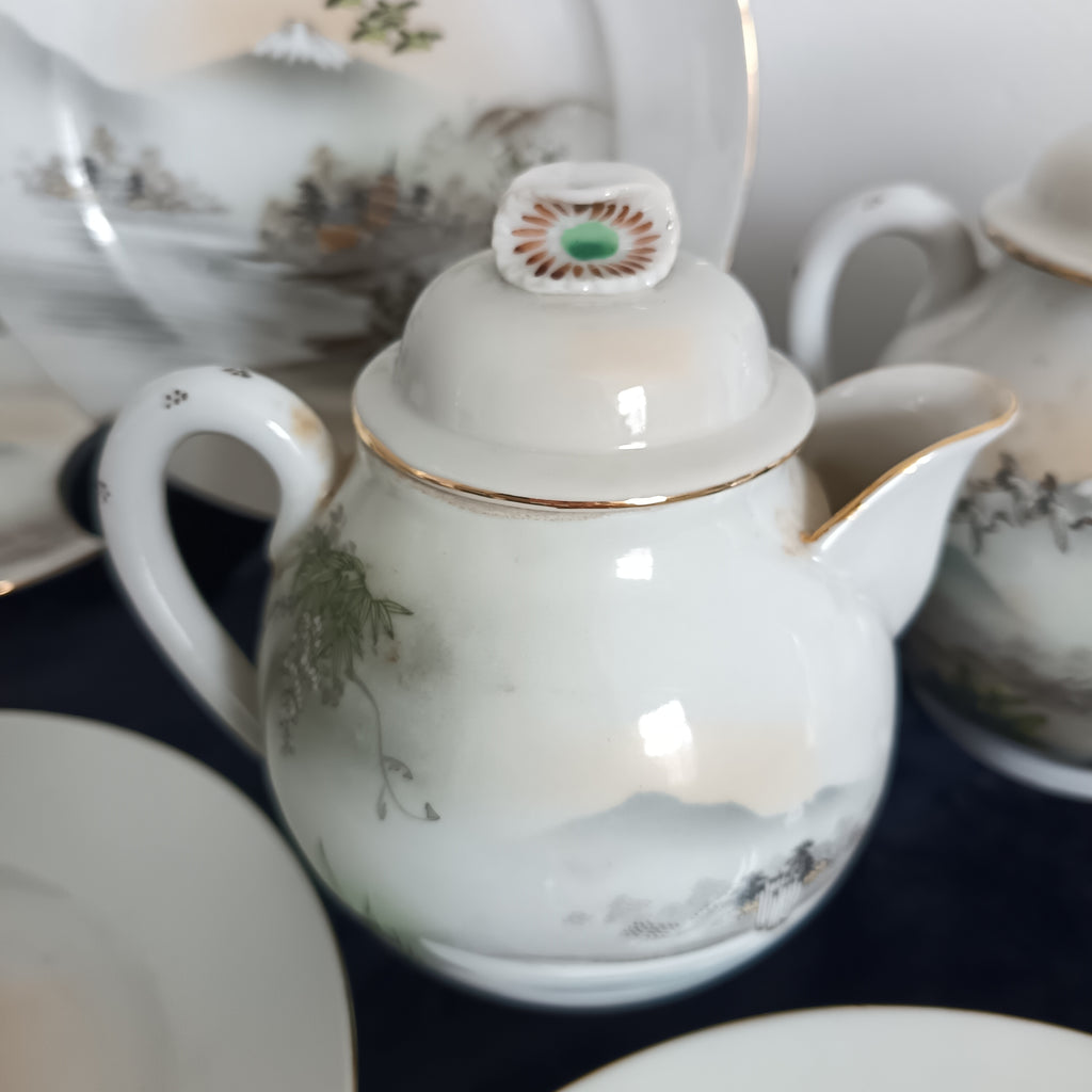 Vintage Japanese eggshell porcelain tea set