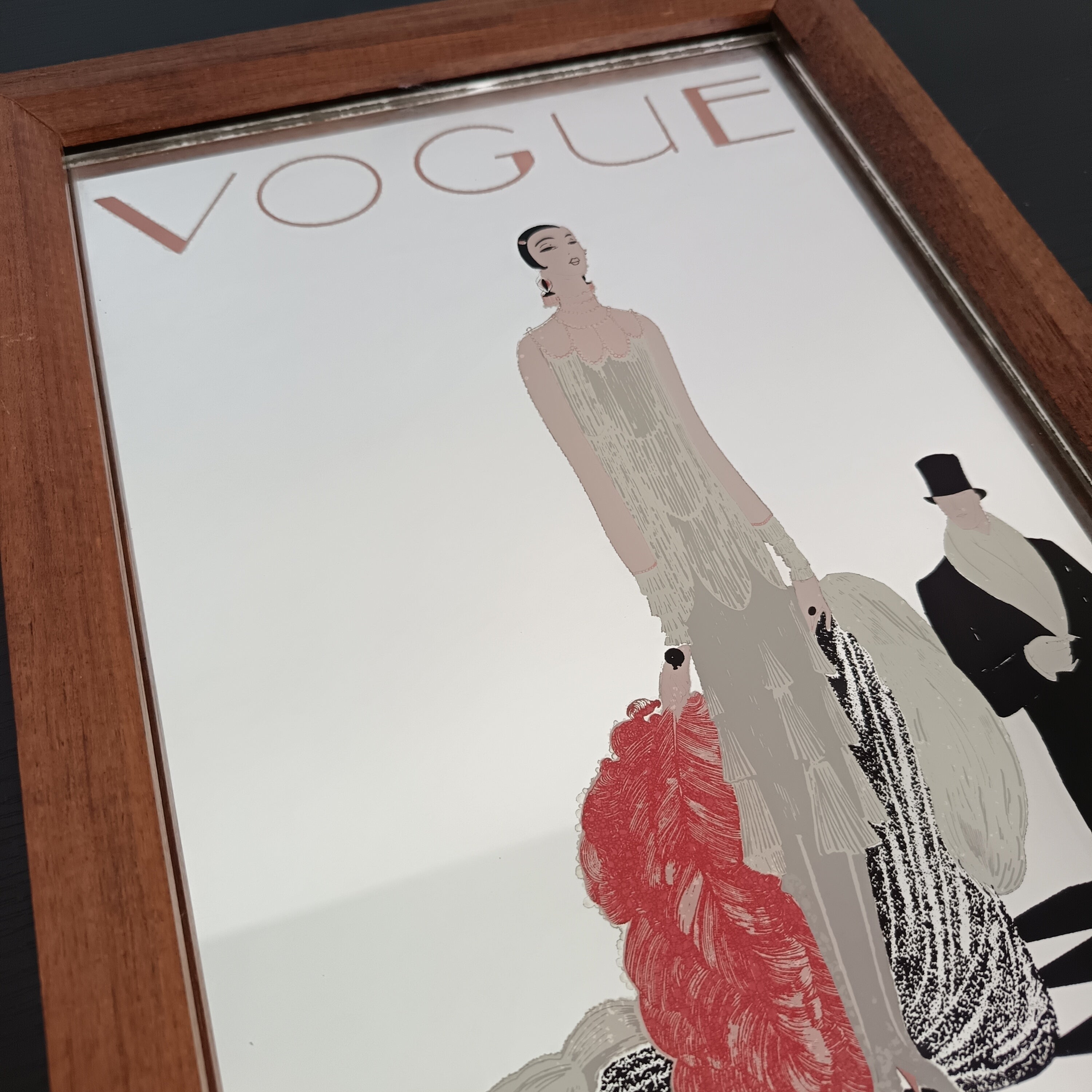 Vogue Art Deco wall mirror promotional advertising collectible 1950's - 1970's