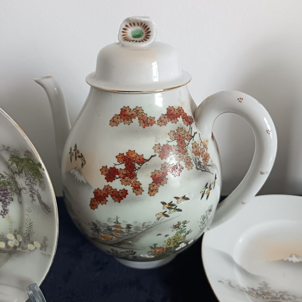 Vintage Japanese eggshell porcelain tea set
