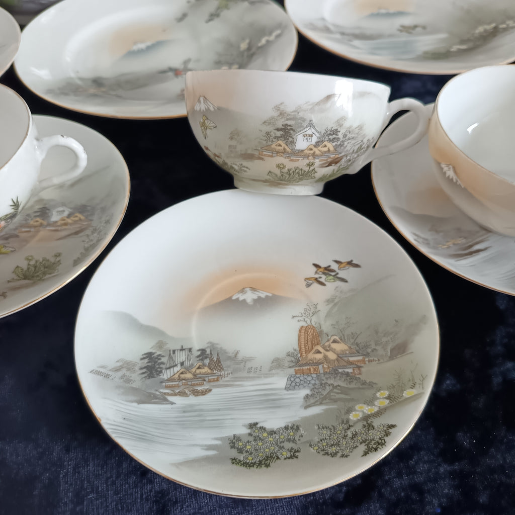 Vintage Japanese eggshell porcelain tea set