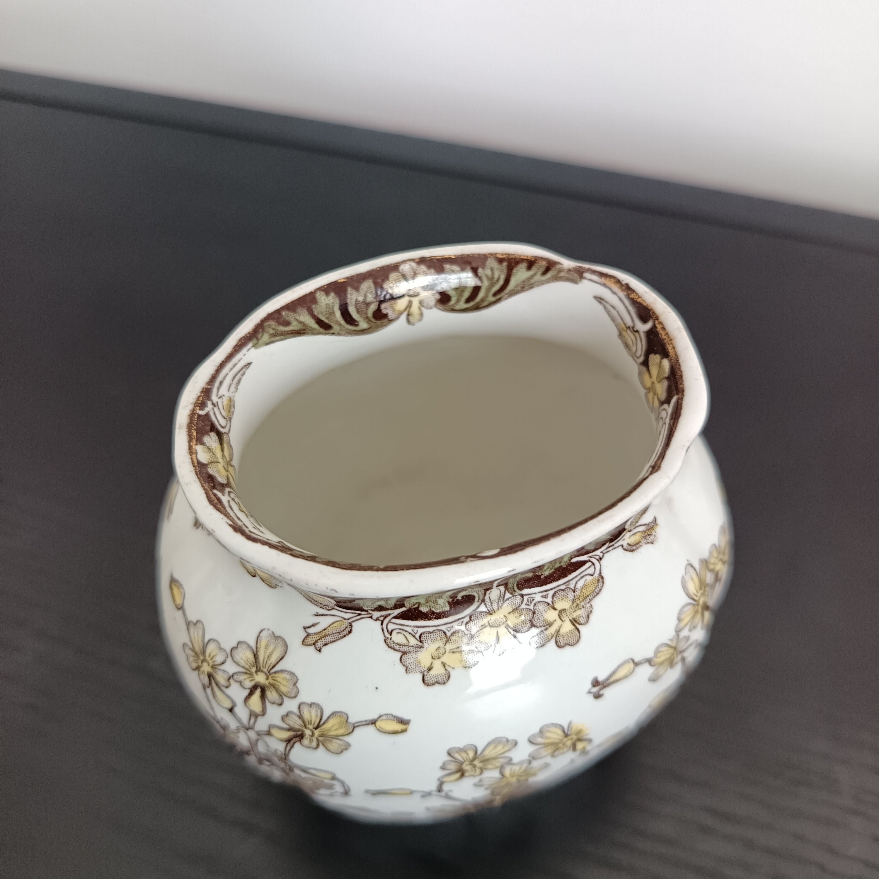 Antique Doulton Burslem transferware vase, circa 1891