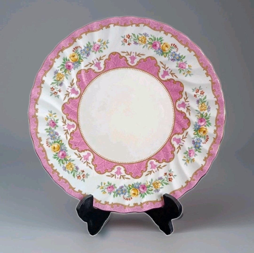 Crown Staffordshire "Lyric Tunis" (Pink) pattern Plate.
