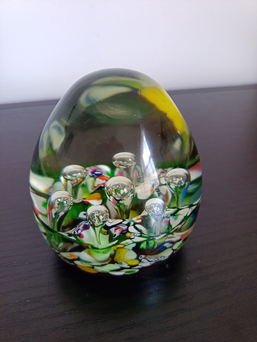 Vintage Caithness Glass "Harlequin Double" art glass paperweight designed by Paul Ysart.