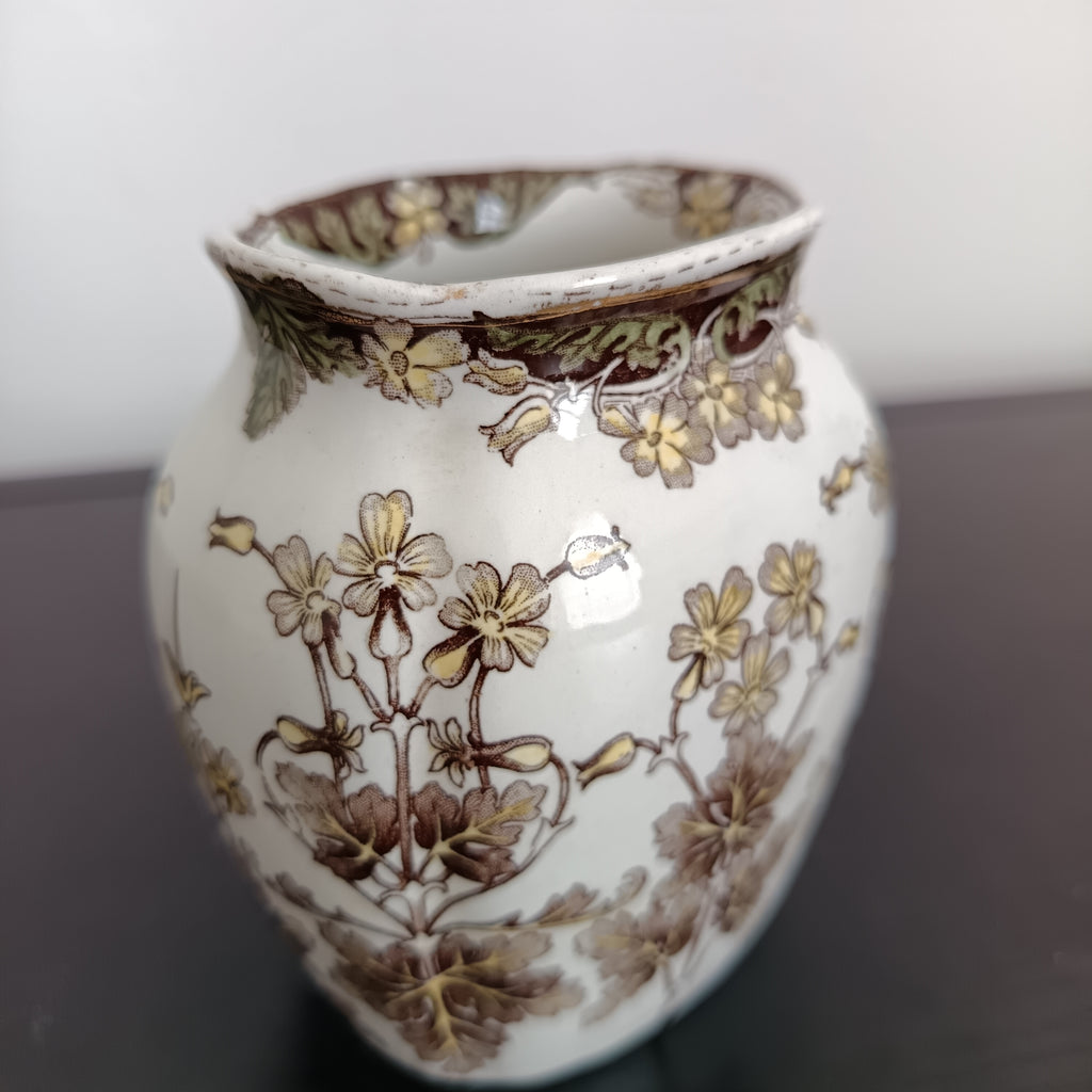 Antique Doulton Burslem transferware vase, circa 1891