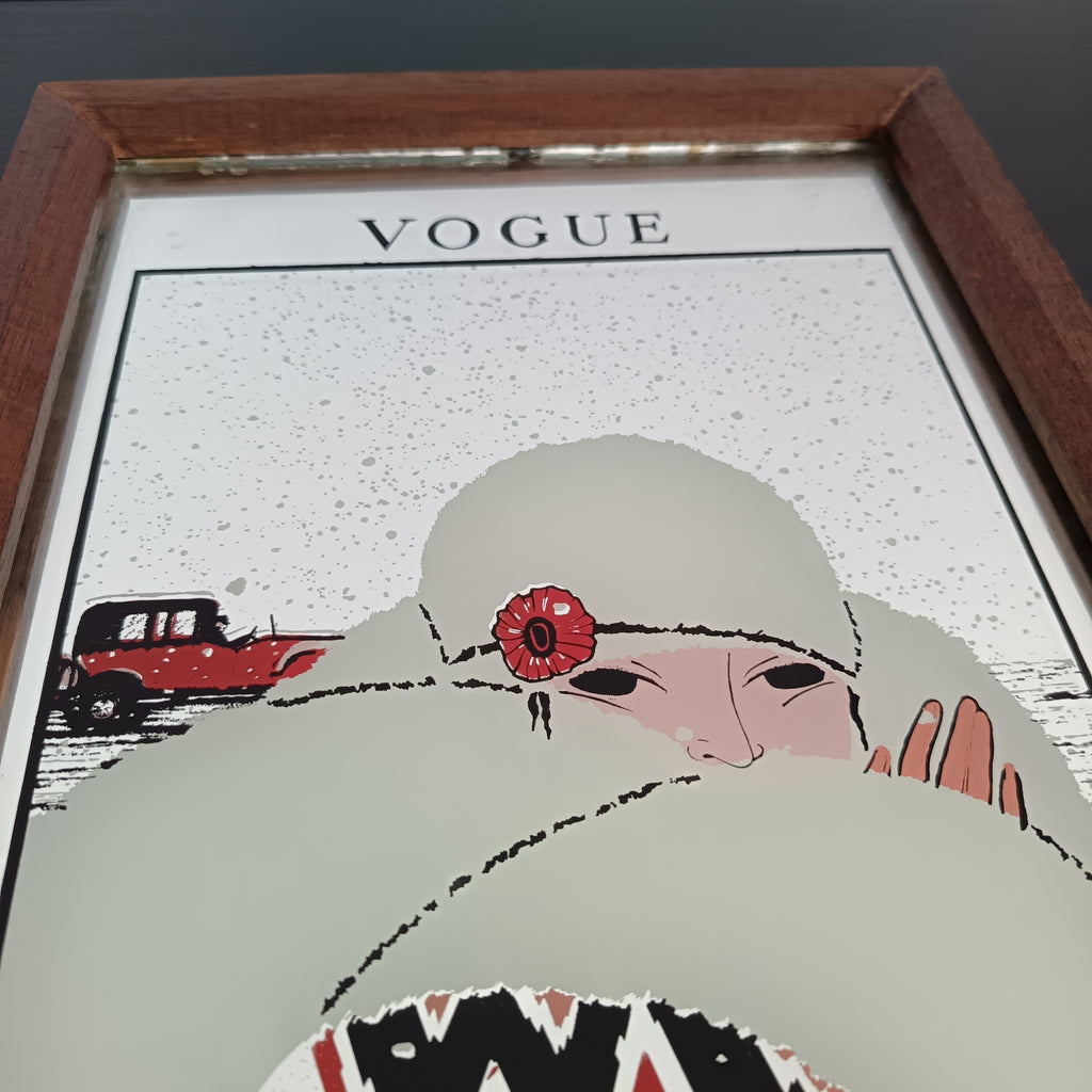Vintage Art Deco cover Vogue advertising mirror 1970's