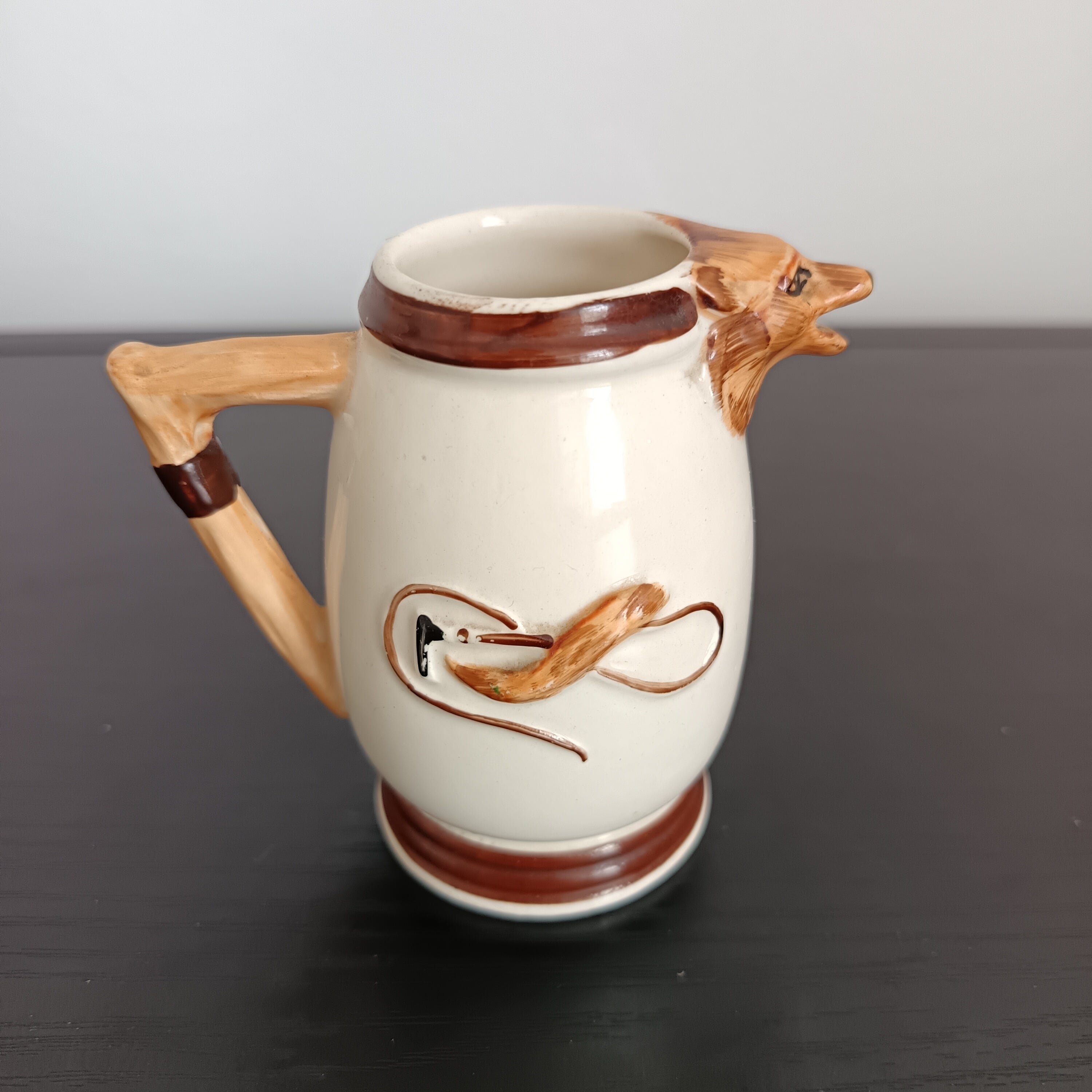 1950's Keele Pottery Huntsman trio water jugs.