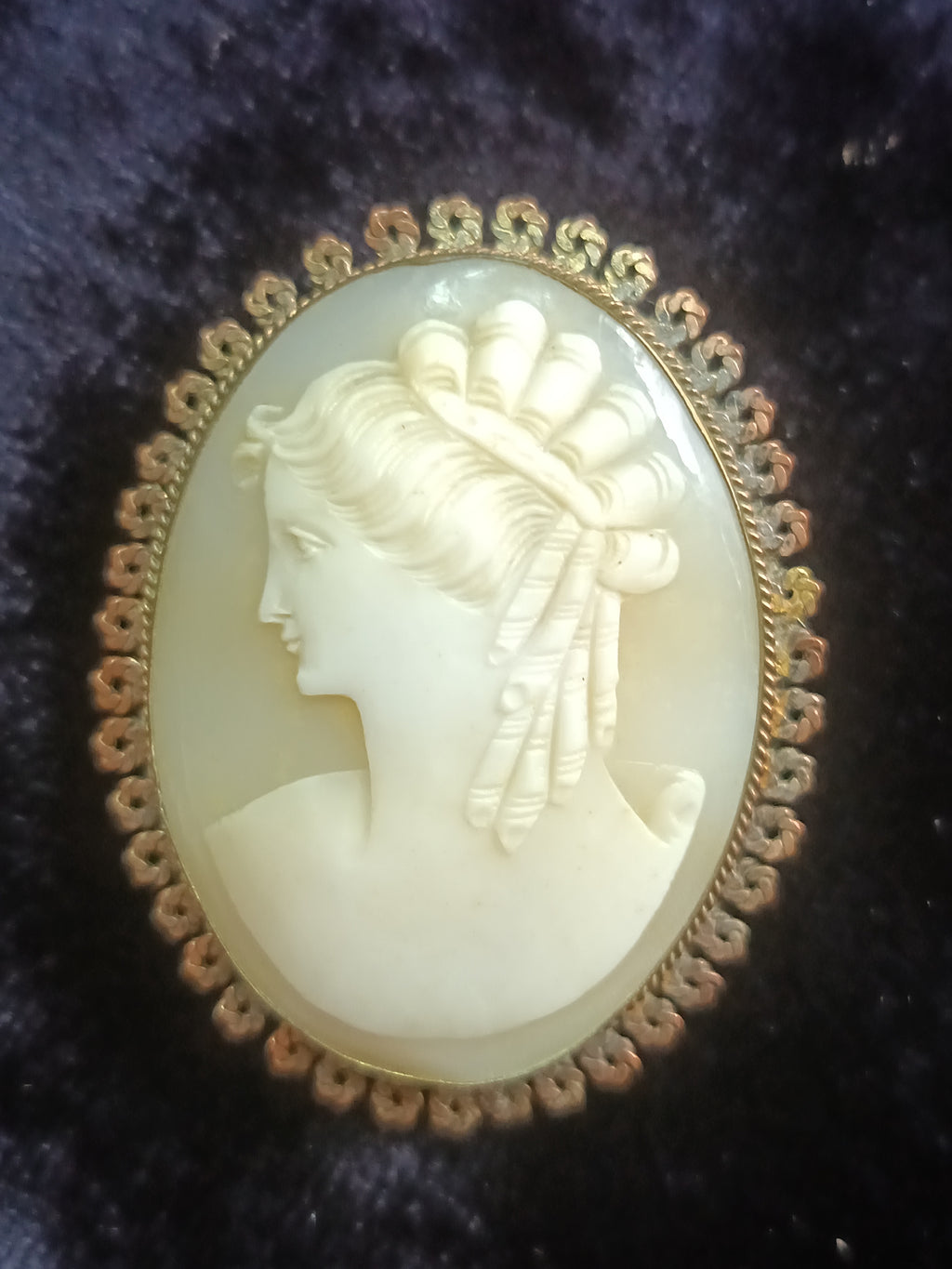 Vintage cameo brooch glass paste cameo circa 1930