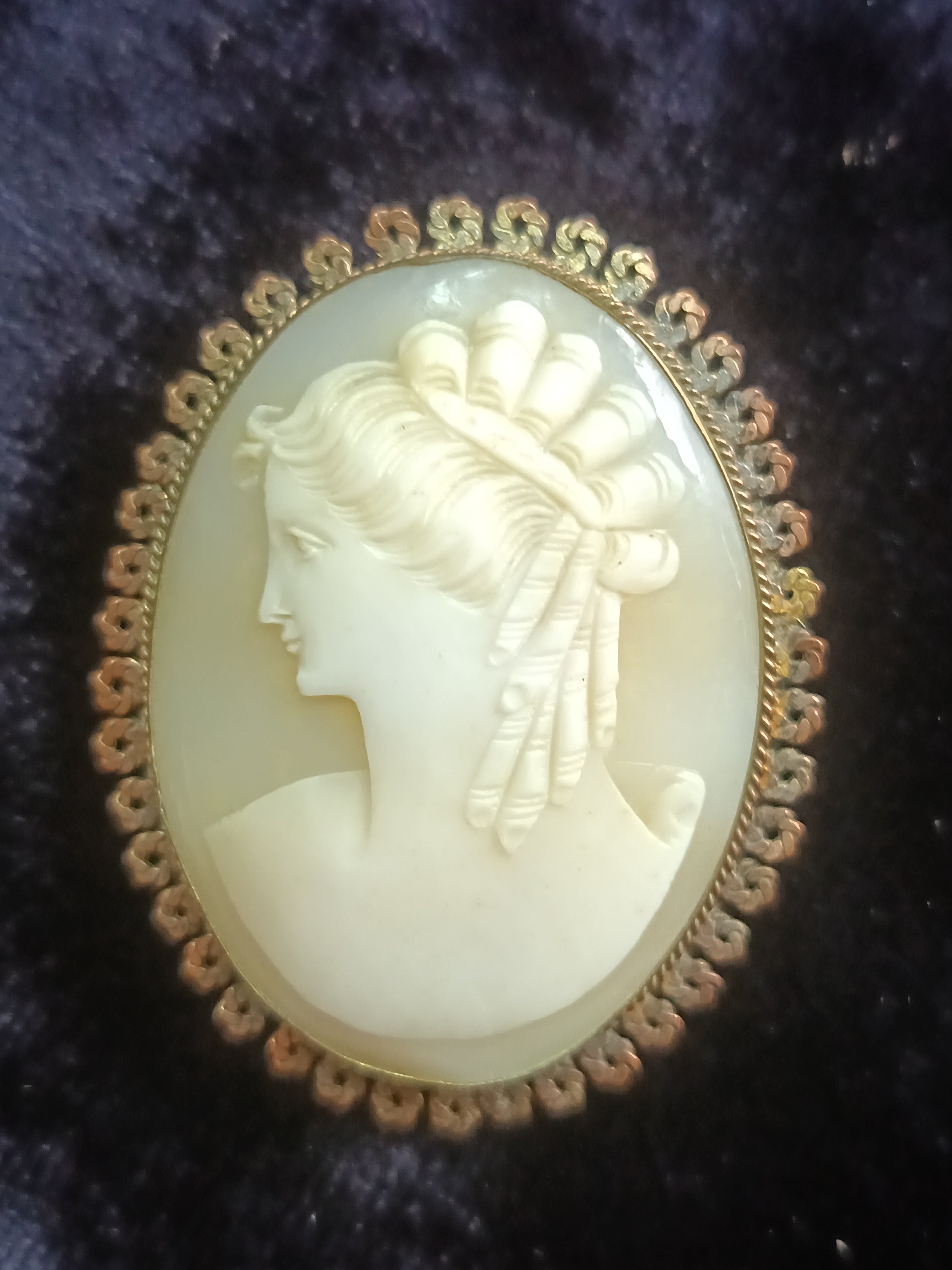 Vintage cameo brooch glass paste cameo circa 1930