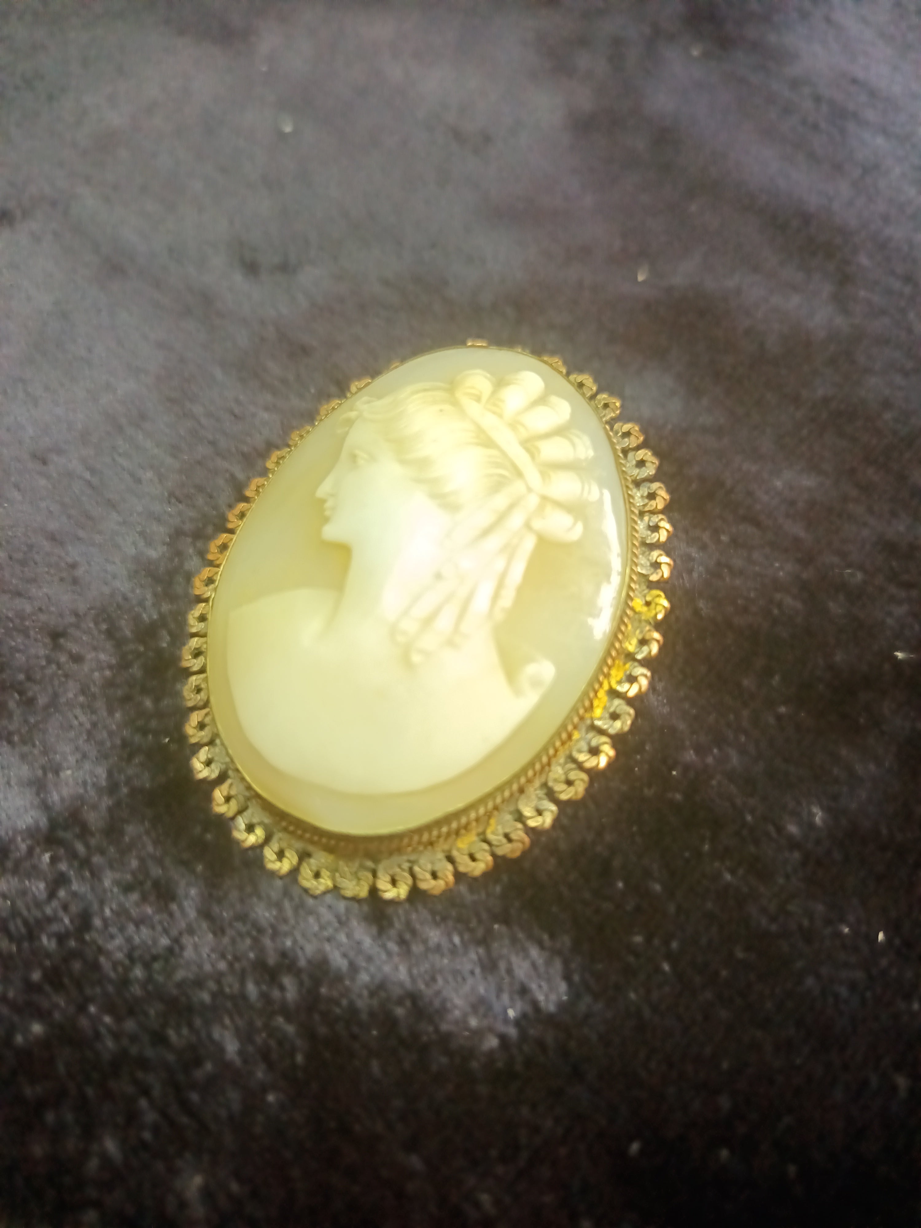 Vintage cameo brooch glass paste cameo circa 1930